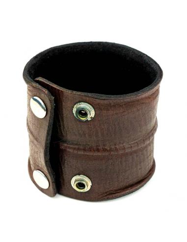 Two Tone Wide Leather Wristband – Old School Leather Co.