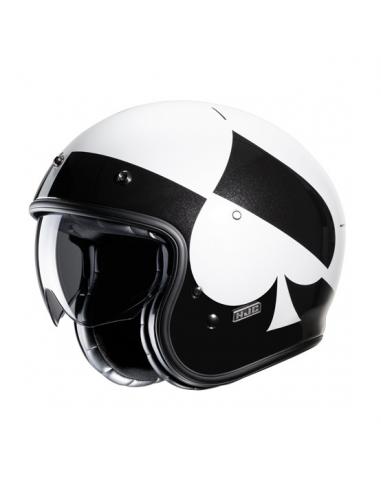 Llavero de moto con casco custom color blanco estrella negra-.