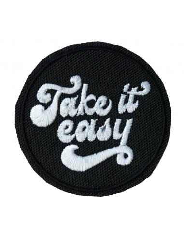 TAKE IT EASY 8 CM BIKER ÉCUSSON AVEC SUPPORT THERMOCOLLANT