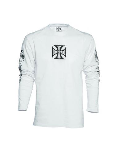 T-SHIRT DE MANGA LONGA CRUZ ORIGINAL WEST COAST CHOPPERS BRANCO